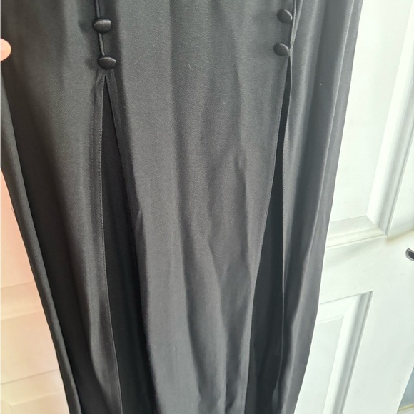 Vintage women’s Jessica McClintock Gunne Sax black gown with slits & wrap 5/6 - Picture 5 of 9